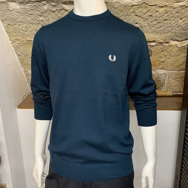 FRED PERRY Classic Crew - Petrol Blue