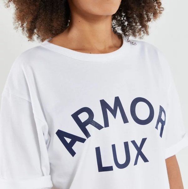 ARMOR LUX Logo Tee - Blanc & Navire