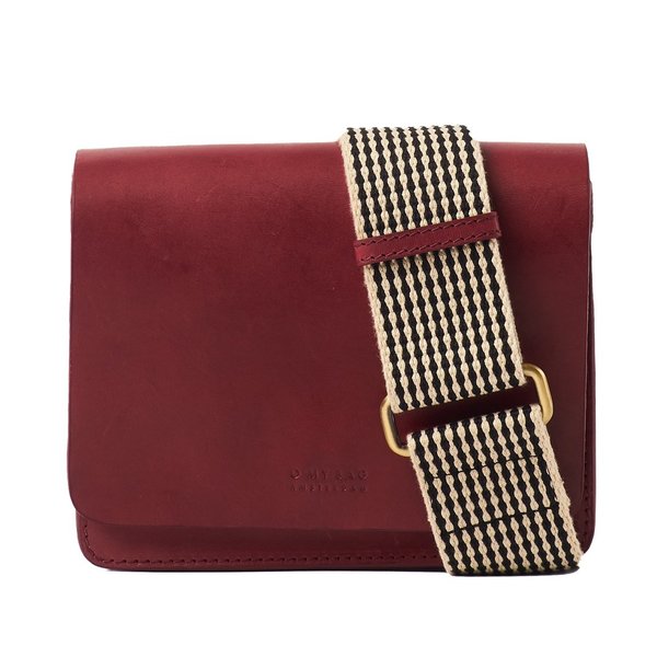 O MY BAG Audrey Mini Ruby Classic Leather - Checkered Strap