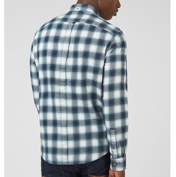 BEN SHERMAN Brushed Ombre Check - Midnight
