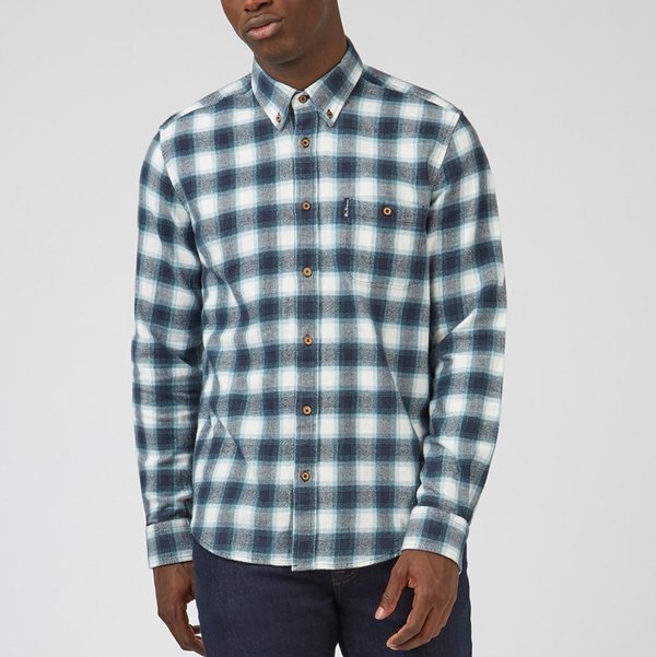 BEN SHERMAN Brushed Ombre Check - Midnight