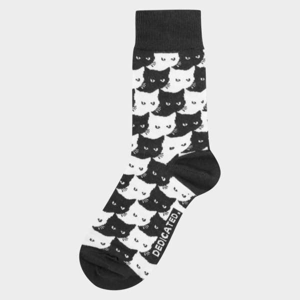 DEDICATED Pepita Cats Socken - Black